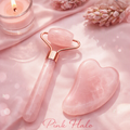 ⭐ Natural Rose Quartz Facial Roller & Gua Sha Duo