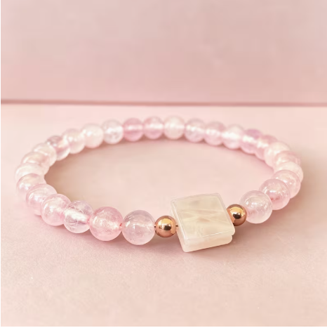 ⭐Halo Rose Quartz - Pink Crystal Love Bracelet