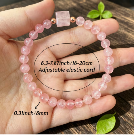 ⭐Halo Rose Quartz - Pink Crystal Love Bracelet