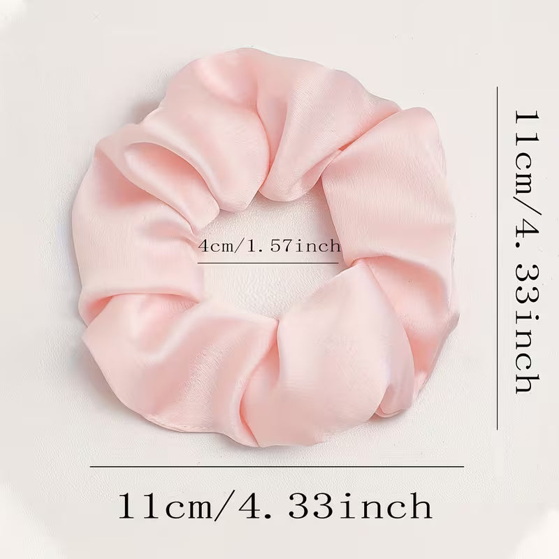 ⭐ Halo Pink Soft‑Glam Scrunchie Trio